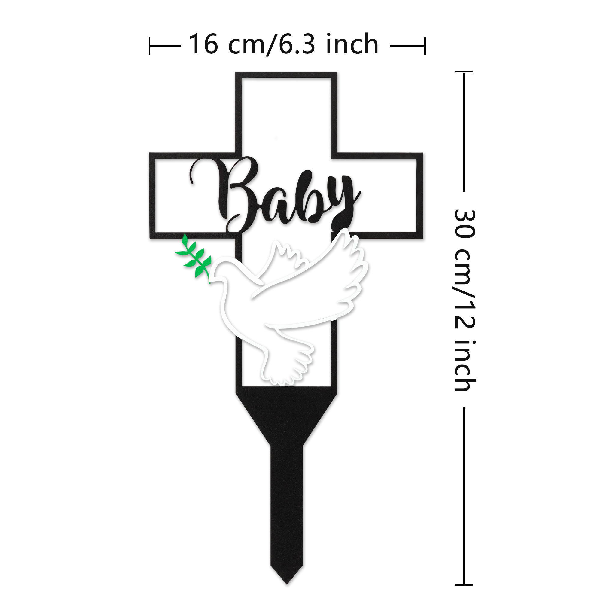 BUoonyer Baby Memorial Graves Markers Cemetery Decorations, Metal Cross Stakes Grave Stones Cemetery Headstones Decor, Babies Graveyard Remembrance Graveside Sign for Garden Outdoor Outside Yard